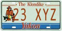 Yukon Canada sample license plate keychain tag