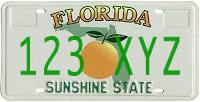 Florida sample license plate keychain tag