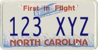North Carolina sample license plate keychain tag